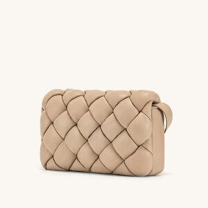 JW PEI Beige Quilted Crossbody Bag